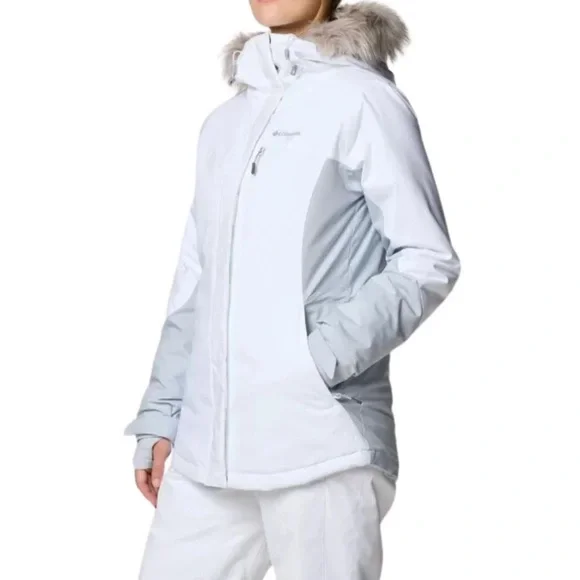Columbia Ava Alpine II Insulated Waterproof Women Sz M Ski Jacket White Grey New - Picture 4 of 15